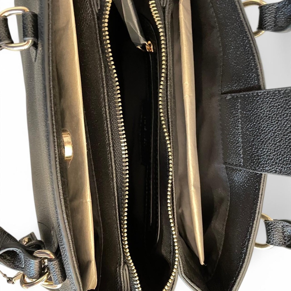 Nine West Tansy black satchel with gold hardware and long strap NWT - Picture 5 of 5